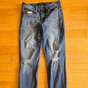 Judy Blue Women's Jeans 30 Medium Blue Relaxed Fit Mid-Rise Distressed Stretch
